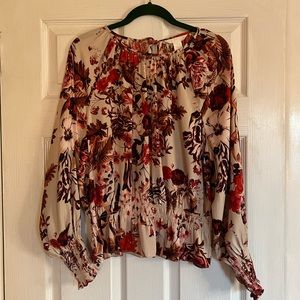 H&M floral peplum blouse size 8